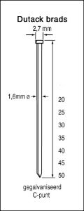 Afbeeldingen van Dutack Fasteners Brad SKN16 verzinkt 1,6x45