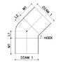 Afbeeldingen van Bocht, 40 mm, 45 graden, mof/mof, pvc