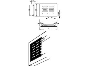 Afbeeldingen van Renson ventilatiestrip, 1000 x 80 mm, inbouw, naturel, aluminium