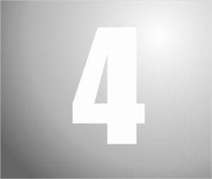 Afbeeldingen van Sticker, cijfer 4,wit, 70mm.