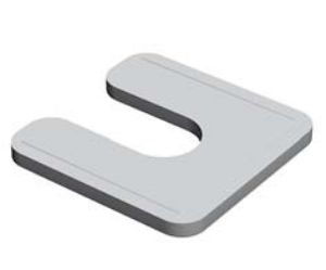 Afbeeldingen van Stelplaat + sleuf  70x70x5 millimeter