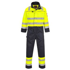 Afbeeldingen van Portwest overall FR60 vlamvertragend fluor geel/marine
