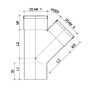 Afbeeldingen van T-stuk, 40 mm, 87 graden, 2x mof, 1x spie, pvc