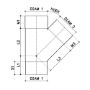 Afbeeldingen van Pvc t-stuk, 80 mm, 45 graden, 2x mof, 1x spie