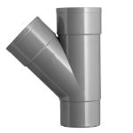 Afbeeldingen van Pvc t-stuk, 100 mm, 45 graden, 2x mof, 1x spie