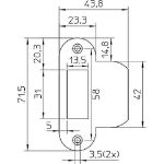 Afbeeldingen van Nemef Sluitplaat P1255 t.b.v. loopslot ronde hoek rvs