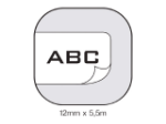Afbeeldingen van Dymo labeltape rhino, 12 mm x 5.5 meter, 18483, wit/zwart