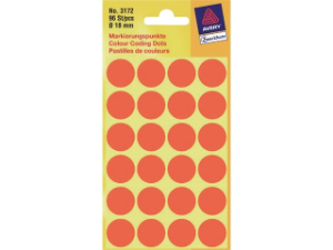 Afbeeldingen van Zweckform etiket, 18 mm, verpakking 96 stuks, 3172, lichtrood