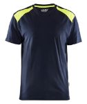Afbeeldingen van Blåkläder T-shirt bi-colour marine/high vis geel
