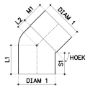 Afbeeldingen van Bocht, 32 mm, 45 graden, mof/spie, pvc