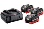 Afbeeldingen van Metabo Basis-set: accu-packs met lader 3 x 18V 4.0Ah
