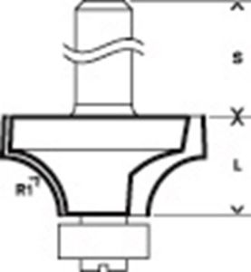 Afbeeldingen van Bosch Afrondprofielfrezen met aanlooplager, dubbelsnijdend hm r=12x19,0x12