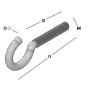 Afbeeldingen van GB Schroefhaak met metrisch draad m6x50x18