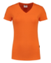 Afbeeldingen van TRICORP CASUAL T-shirt V Hals Fitted Dames 101008 Oranje