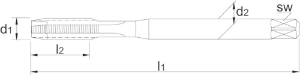 Afbeeldingen van Phantom Phantom HSS-E PM DIN 371 Metrisch stoomontlaten roestvaststaal 22.600 M3x0,5