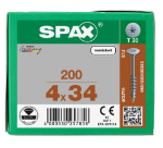 Afbeeldingen van SPAX Corpusschroef achterwandschroef T-STAR plus staal T20 4 x34