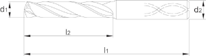 Afbeeldingen van Phantom UNI VHM Spiraalboor DIN 6537-K 3xD met koelkanaal‚ TiAlN 11.253 13,0mm