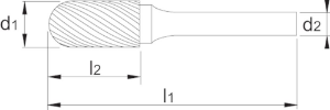 Afbeeldingen van Phantom HM Stiftfrees model C, cilindrisch, ronde kop 41.530 6mm
