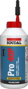 Afbeeldingen van Soudal Houtlijm PRO 40P - PU houtlijm (watervast) 250ml
