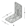 Afbeeldingen van GB Hoekanker 90x90x60x2mm met ril rvs 304