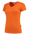 Afbeeldingen van TRICORP CASUAL T-shirt V Hals Fitted Dames 101008 Oranje