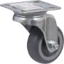 Afbeeldingen van Kelfort Zwenkwiel 50 mm met glijlager met bevestigingsplaat grijs rubber gegalvaniseerd verzinkt