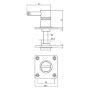 Afbeeldingen van INTERSTEEL WC-sluiting 8mm vierkant L-vorm plat RVS 3419