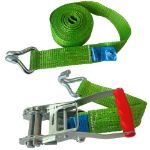 Afbeeldingen van ESTIL Sjorband ERB50SH5,50mmx5 mtr. tweedelig met ratel en gesloten draadhaken