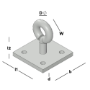 Afbeeldingen van GB Oog op plaat40x40x4mm EV