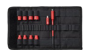 Afbeeldingen van Wiha Doppenset 1/4 set geïsoleerd TorqueVario®-S electric assorti 11-delig incl. adapters en opvouwbaar etui 7209N