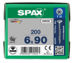 Afbeeldingen van SPAX Spaanplaatschroef, 6.0 x 90 mm, t30, platkop, deeldraad gegalvaniseerd, verzinkt