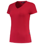 Afbeeldingen van TRICORP CASUAL T-shirt V Hals Fitted Dames 101008 Rood 3XL