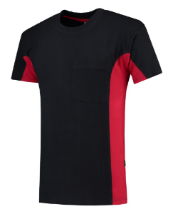 Afbeeldingen van TRICORP WORKWEAR T-Shirt Bicolor Borstzak 102002 Navy/Rood L