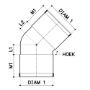 Afbeeldingen van Pvc bocht 2mm x 45 graden     125mm