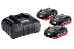 Afbeeldingen van Metabo Basis-set: accu-packs met lader 3 x 18V 4.0Ah