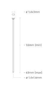 Afbeeldingen van Union Afwerknagel RVS C-punt 21 graden, 16 gauge, pootlengte 50mm