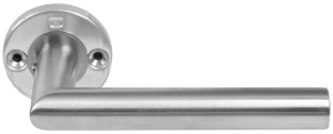 Afbeeldingen van Oxloc Deurkruk Tilburg knop/krukgarnituur, knop vast op rozet, deurkruk vastdraaibaar, rvs