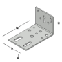 Afbeeldingen van GB Hoekanker 50x90x57x2,5mm verzinkt (sendzimir)