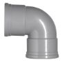 Afbeeldingen van Bocht, 110 mm, 90 graden, mof/mof, grijs, pvc