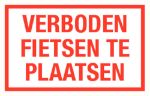 Afbeeldingen van Pikt-o-norm Tekstbord verboden fietsen te plaatsen 400x200mm