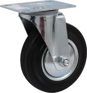 Afbeeldingen van Kelfort zwenkwiel zwaar met plaat, vlakke rubber band