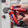 Afbeeldingen van KNIPEX Zelfinstellende krimptang voor adereindhulzen, met zij-invoering
