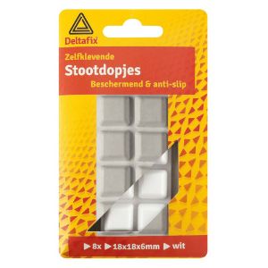 Afbeeldingen van Deltafix stootdop zelfklevend wit (8 st)