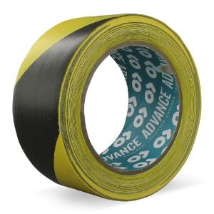 Afbeeldingen van Van Duinen TechnoTape Markeringstape AT-8 zwart/geel 50mm x 33 meter