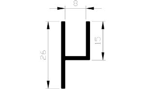 Afbeeldingen van AluArt Stoeltejsprofiel aluminium 5 meter 26x8mm