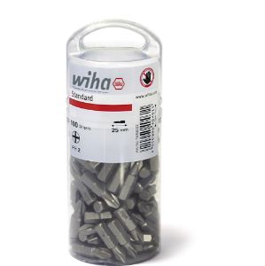 Afbeeldingen van Wiha Bit Standard 25 mm Phillips (PH2) 100-delig 1/4 in grootverpakking 7929ZPH