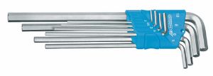 Afbeeldingen van GEDORE Stiftsleutelset tbv binnenzeskant-schroeven, extra lang H 42 EL-88 2-10mm