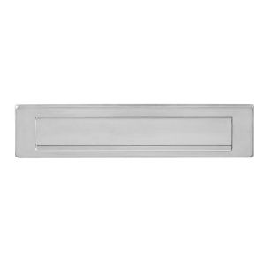 Afbeeldingen van INTERSTEEL Brievenbus met klep/regenrand rvs geborsteld 4000 340x75mm