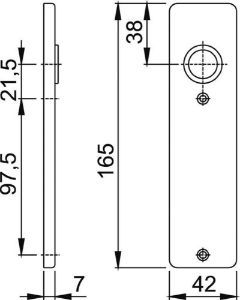 Afbeeldingen van HOPPE Kortschild 202KP, blind, f2