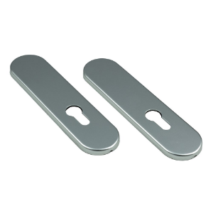 Afbeeldingen van Oxloc Kortschild Ovaal Geen krukgat PC55 Alu F1 Model Parijs. Afmeeting 180x41mm.
